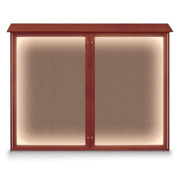 Triple Door Enclosed Indoor Letterboard, UNITED VISUAL PRODUCTS, Mfr# UV1128-SATIN-GREEN